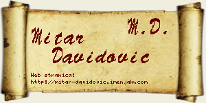 Mitar Davidović vizit kartica